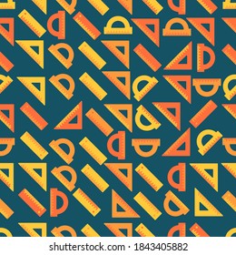 Seamless pattern ruler icon. Vector color.
