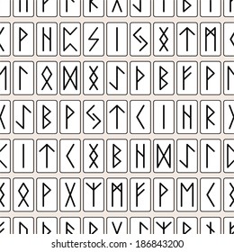 Seamless pattern of runes 