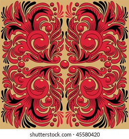 Seamless pattern in the Russian traditional style.