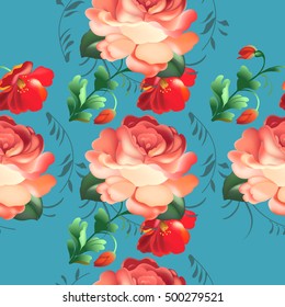 Seamless pattern in russian traditional style.