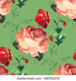 Seamless pattern in russian traditional style.