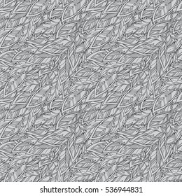 Seamless pattern with Rustic Ethnic decorative feathers, endless colorful background. Hand drawn vintage vector design set. Colored sketch illustration. Vintage Tribal and Decorative feathers.