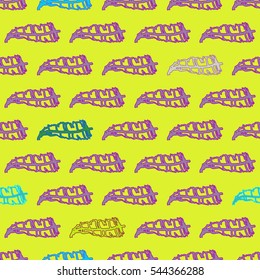 Seamless pattern with Rustic Ethnic decorative feathers, endless colorful background. Hand drawn vintage vector design set. Colored sketch illustration. Vintage Tribal and Decorative feathers.