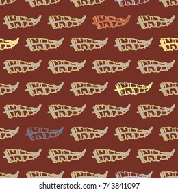 Seamless pattern with Rustic Ethnic decorative feathers, endless colorful background. Hand drawn vintage design. Colored sketch illustration. Vintage Tribal and Decorative feathers.