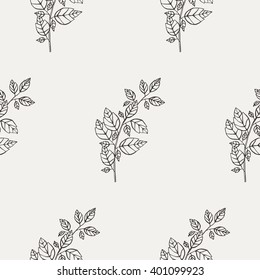 Seamless pattern in a rustic style with wildflowers, plants, flowers.