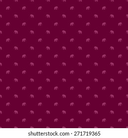 Seamless pattern with a sacred animal elephant wine red burgundy background