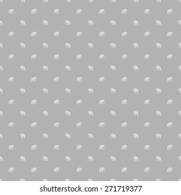 Seamless pattern with a sacred animal elephant gray background gray elephants