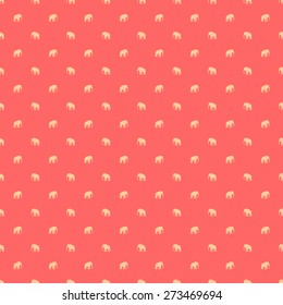 Seamless pattern with a sacred animal elephant orange background