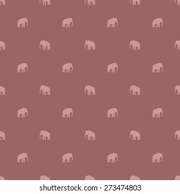 Seamless pattern with a sacred animal elephant brown brick shades