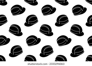 Nahtloses Muster mit Schutzhelm-Silhouette-Vektorgrafik