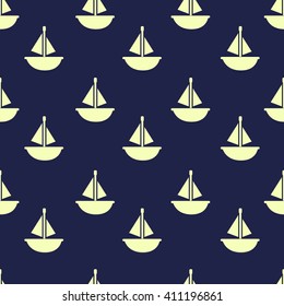 Seamless pattern with a sailboat. vector illustration