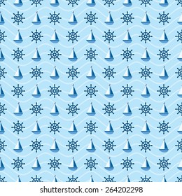 Seamless pattern with sailboats for design fabric,backgrounds, package, wrapping paper, covers, fashion