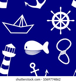 seamless pattern with sailing motive