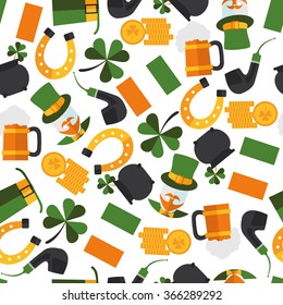seamless pattern of Saint Patrick in vector format eps10