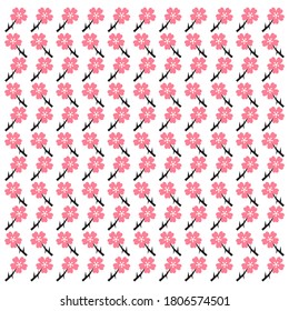 Seamless pattern sakura flower design background template