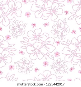Seamless pattern with sakura flowers. Infinite texture for the design of the season. Print for bed linens, fabric, textiles, wallpaper, greeting cards, wrapping paper, gift box.Vector