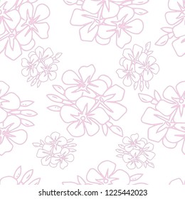 Seamless pattern with sakura flowers. Infinite texture for the design of the season. Print for bed linens, fabric, textiles, wallpaper, greeting cards, wrapping paper, gift box.Vector