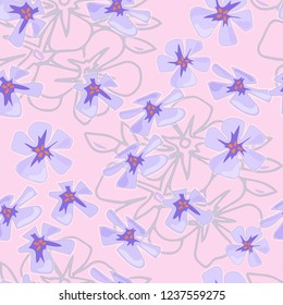 Seamless pattern with sakura flowers. Infinite texture for the design of the season. Paper, textiles, packaging. Handmade. Vector illustration, floral ornament.
