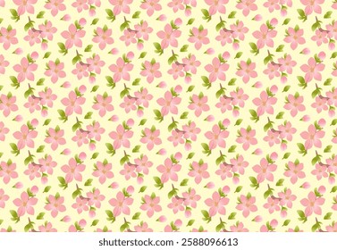 Seamless pattern of sakura flowers for invitation, card, textile design. Vector illustration for your design