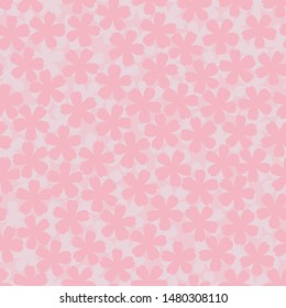 Seamless Pattern, Sakura Flowers. Pink background, wallpaper, backdrop.