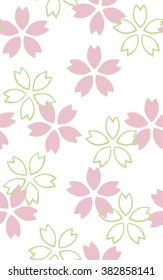 Seamless pattern of Sakura silhouette charcoal brush