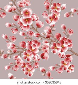 Nahtloses Muster mit Sakura.Vektorillustration-Illustration
