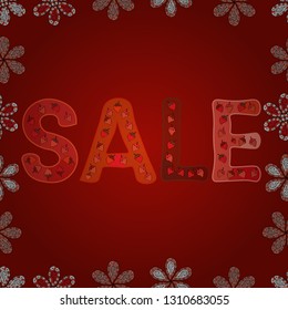 Seamless pattern. Sale lettering in orange, pink and red colors. Collection with style backgrounds for your project, commercial banner, flayer, animation, advertisement, sale, frame. Vector.
