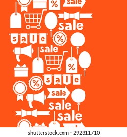 Seamless pattern with sale and shopping icons design elements.