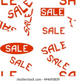 Seamless pattern. Sale. Vector.