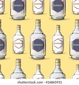Seamless pattern with sambuca.