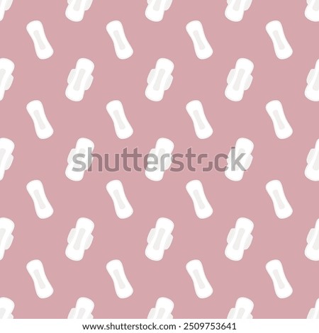 Seamless pattern with sanitary pads. Feminine hygiene. Personal hygiene item for menstruation. Texture with female pad. Wallpaper, design template. Sanitary napkins. flat vector illustration