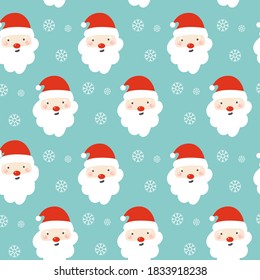 Seamless pattern with Santa. Christmas pattern. Vector illustration