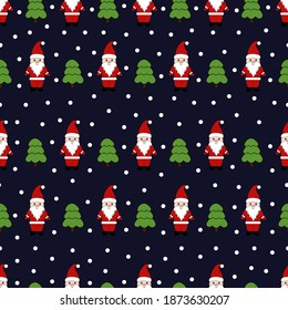 Seamless pattern with Santa Claus. Christmas pattern. Vector illustration.