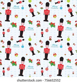 Seamless pattern with santa claus, 
christmas tree, snowman and tree under the snow, 
Background for invitation, poster, greeting cards,
 wallpaper, New year holiday vector illustration,