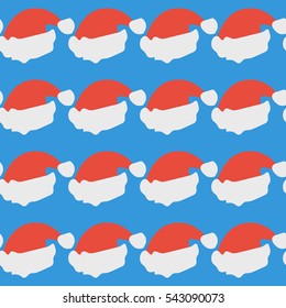 seamless pattern Santa Claus hat red white,new year, Christmas