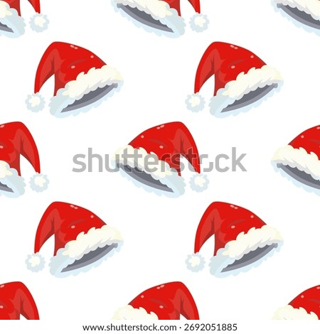 Seamless pattern Santa Claus hat cartoon 