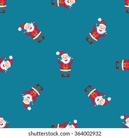 seamless pattern with Santa Claus in a red costume . eps10 Vector illlustration