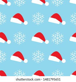 seamless pattern with santa hats