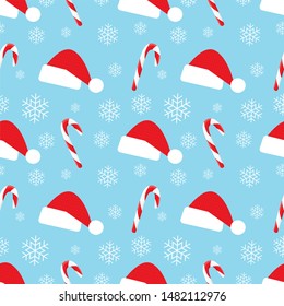 seamless pattern with santa hats