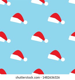 seamless pattern with santa hats