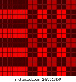 Patrón sin fisuras de Sarung A02 en el esquema de color rojo, mostrando vibraciones fuertes y valientes. Sarung es una prenda tradicional indonesia con texturas únicas