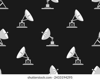 Seamless pattern with satellite antennas. Parabolic antenna. Radio telescope. Satellite dish. Satellite dish various types. Icon design for print, banners and advertising. Vector illustration