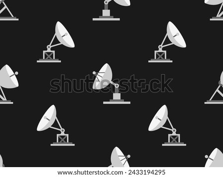 Seamless pattern with satellite antennas. Parabolic antenna. Radio telescope. Satellite dish. Satellite dish various types. Icon design for print, banners and advertising. Vector illustration