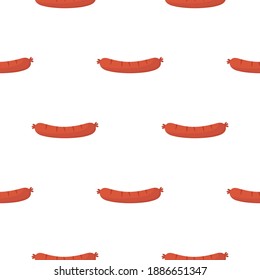 Seamless pattern with sausage on white background for kitchen, textiles, wallpaper, clothes and other