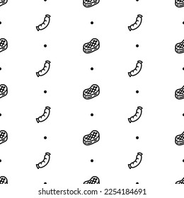 Seamless pattern of sausage and steak