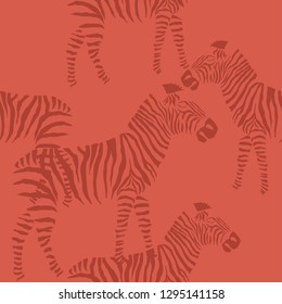 Seamless pattern with savanna animals. Hand drawn sketches. Vector Illustration