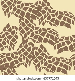 Seamless pattern with savanna animals. Hand drawn sketches. Vector Illustration