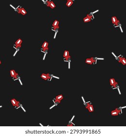 seamless pattern saw chainsaw cartoon. tree cut, arborist wood, power worker saw chainsaw sign vector