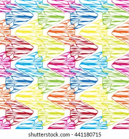 Seamless pattern with scalar fishes, fully editable eps 8. Sea or aquarium background