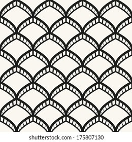 Seamless pattern. Scaled ornament. Geometric stylish background. Vector repeating texture